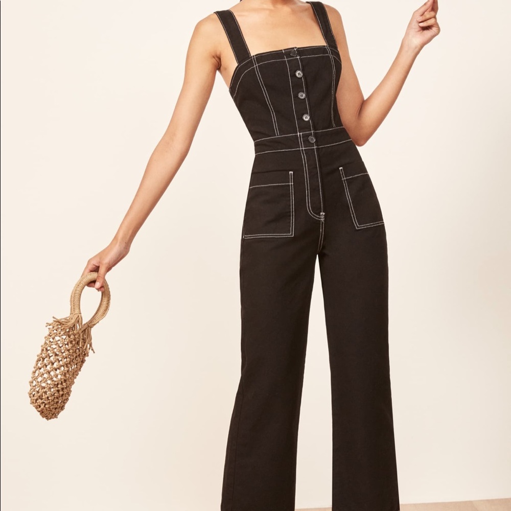Reformation Amory Jumpsuit Size 2 in Black